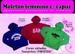 moleton varias marcas e modelos femininos